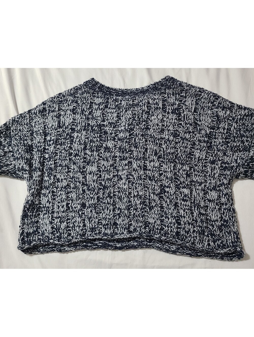 Vtg Ralsey Cropped Marled Chunky Knit Sweater Womens Size Large Button Cardigan - Picture 3 of 8